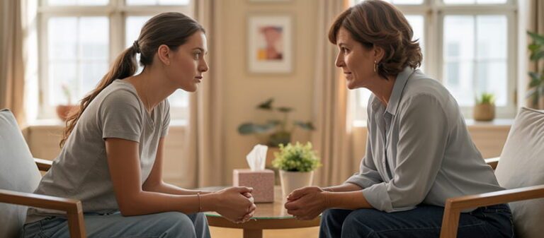 Support worker assisting with return-to-work programme